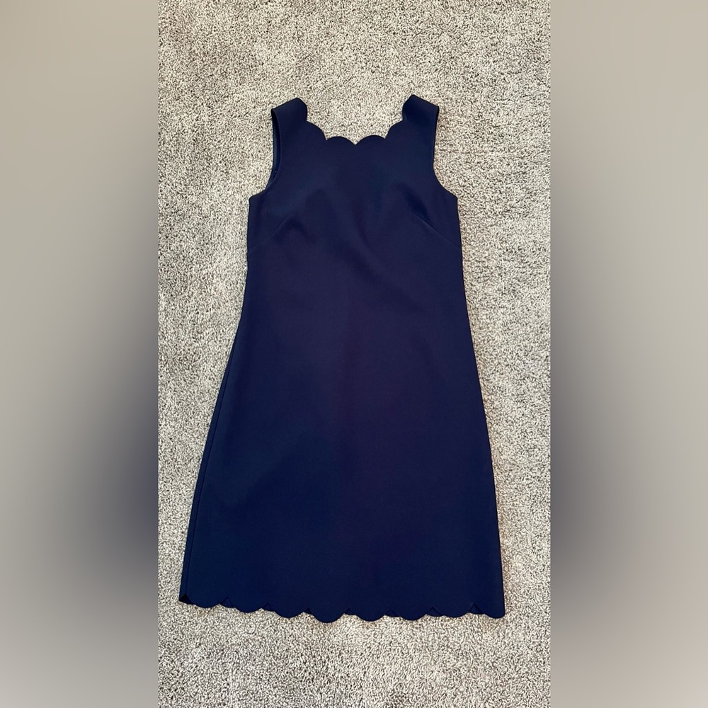 J.Crew Women’s Scalloped Dress, Navy, Size 0